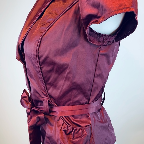 Vtg Y2K Odds n Evens V-Neck Collared Button Front/Belted Jacket - Small - Picture 5 of 8